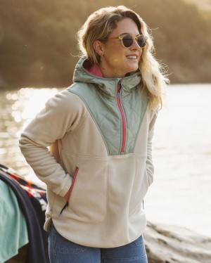 Women's Passenger Juana Recycled Polar Hooded Fleece Oatmeal | US-YLKTSJ908