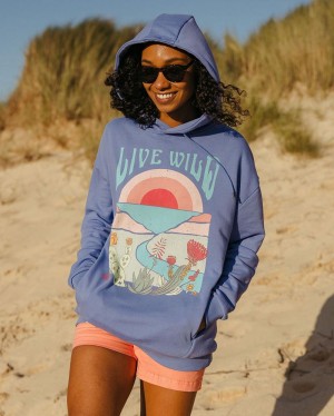 Women's Passenger Live Wild Recycled Cotton Oversized Hoodie Baja | US-BHXVQI189