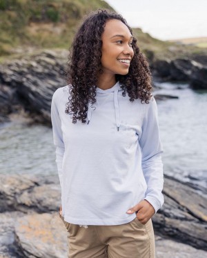 Women's Passenger Mindful Recycled Cotton Hoodie Pale Blue | US-JYXIHV032