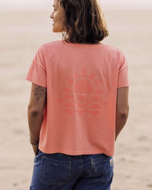 Women's Passenger Mindful Recycled Cotton T-Shirt Lobster Pink | US-INMHLP945