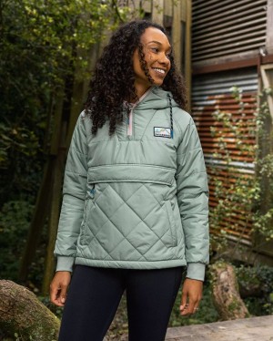 Women's Passenger Ocean Insulated 1/2 Zip Jacket green | US-ZHNTOX074