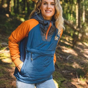 Women's Passenger Ocean Recycled Insulated 1/2 Zip Jacket Ensign Blue | US-BCHZEN602