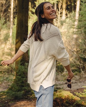 Women's Passenger Palm Organic Cotton Jumper Off White | US-EKUBRJ384