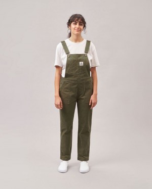 Women's Passenger Roamist Organic Cotton Dungarees Khaki | US-YLJZTM064