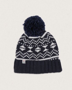 Women's Passenger West Coast Recycled Bobble Hat Rich Navy | US-RKBZVF491