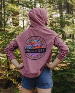 Women's Passenger Wilds Recycled Cotton Hoodie Crushed Berry | US-KWZQLH847