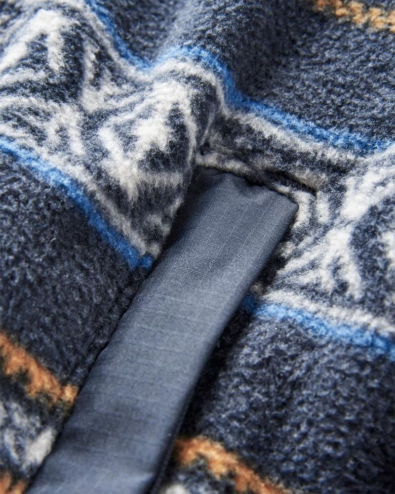 Men's Passenger Adrift Recycled Polar Fleece Midnight Fairisle | US-VSLGYO715