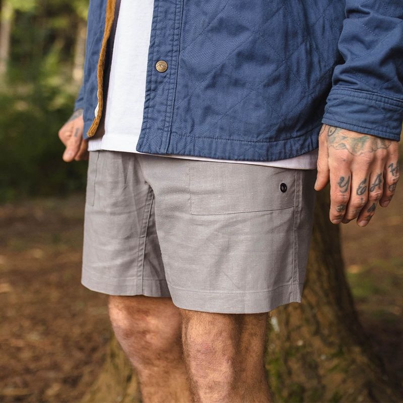 Men's Passenger Adventure Organic All Purpose Shorts Frost Gray | US-SOYTMC572