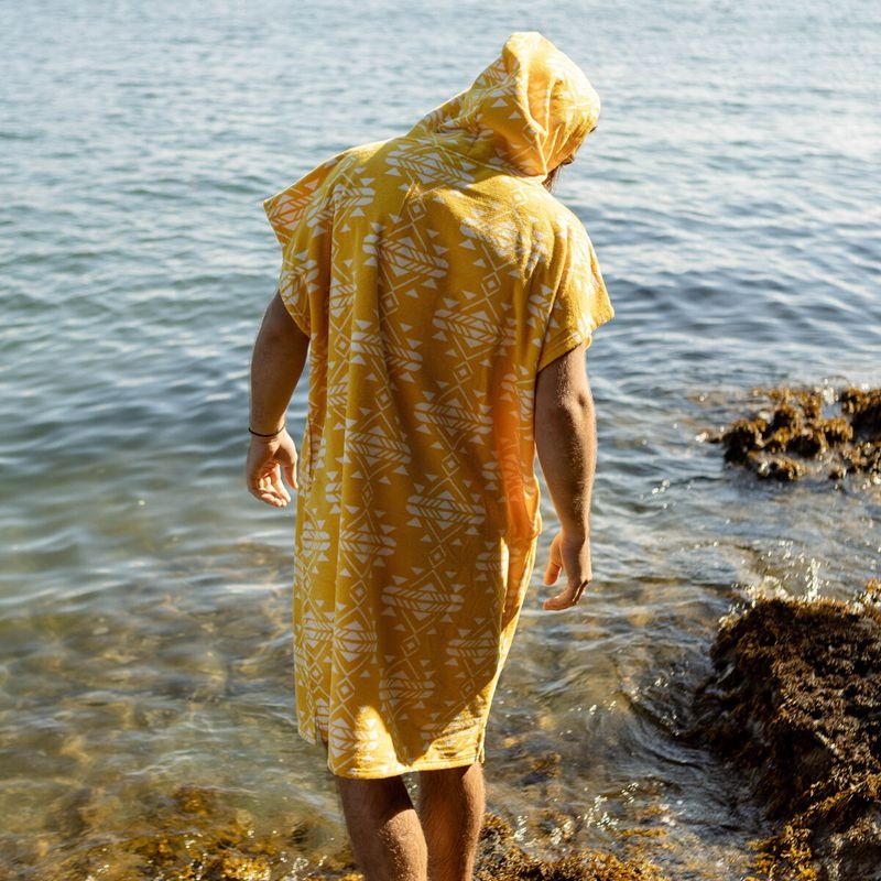 Men's Passenger Baja Recycled Towel Poncho Yellow Coast | US-GYADBI672