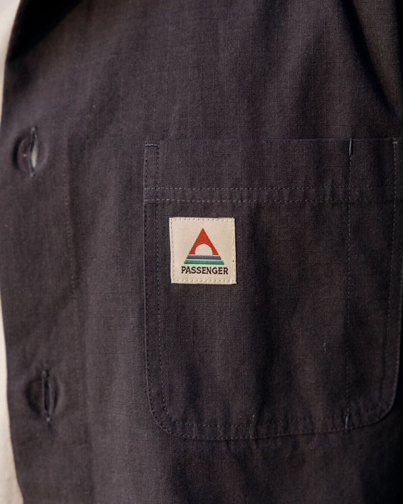 Men's Passenger Balsa Organic Cotton Overshirt Deep Navy | US-DVXIZA350