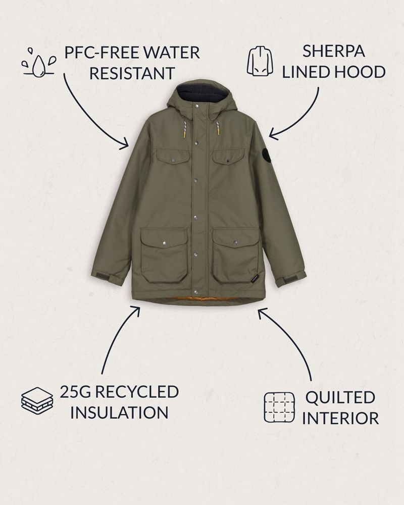 Men's Passenger Baltic Recycled Jacket Dusty Olive | US-HGRSUA651