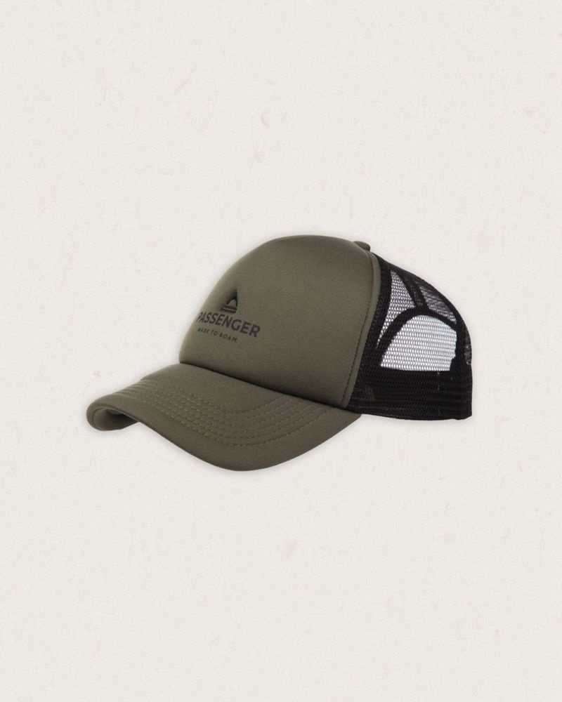 Men's Passenger Beechey Snapback Trucker Cap Khaki | US-SUAPNT945