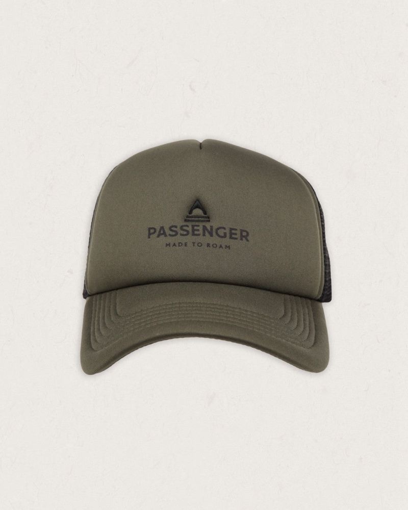 Men's Passenger Beechey Snapback Trucker Cap Khaki | US-SUAPNT945