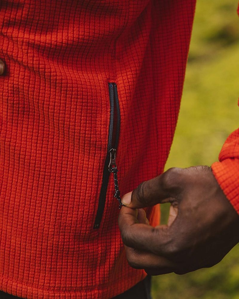 Men's Passenger Beyond Full Zip Recycled Fleece Warm Orange | US-CLSPZT265