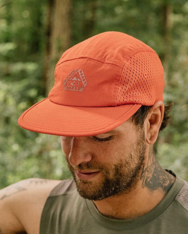 Men's Passenger Beyond Organic 5 Panel Cap Warm Orange | US-CYJFSH648