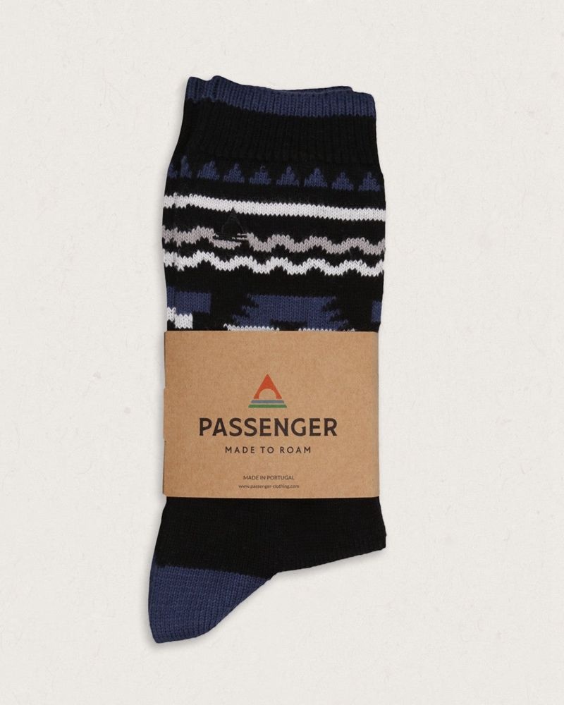 Men's Passenger Bothy Organic Midweight Socks Black | US-IDVRZF906