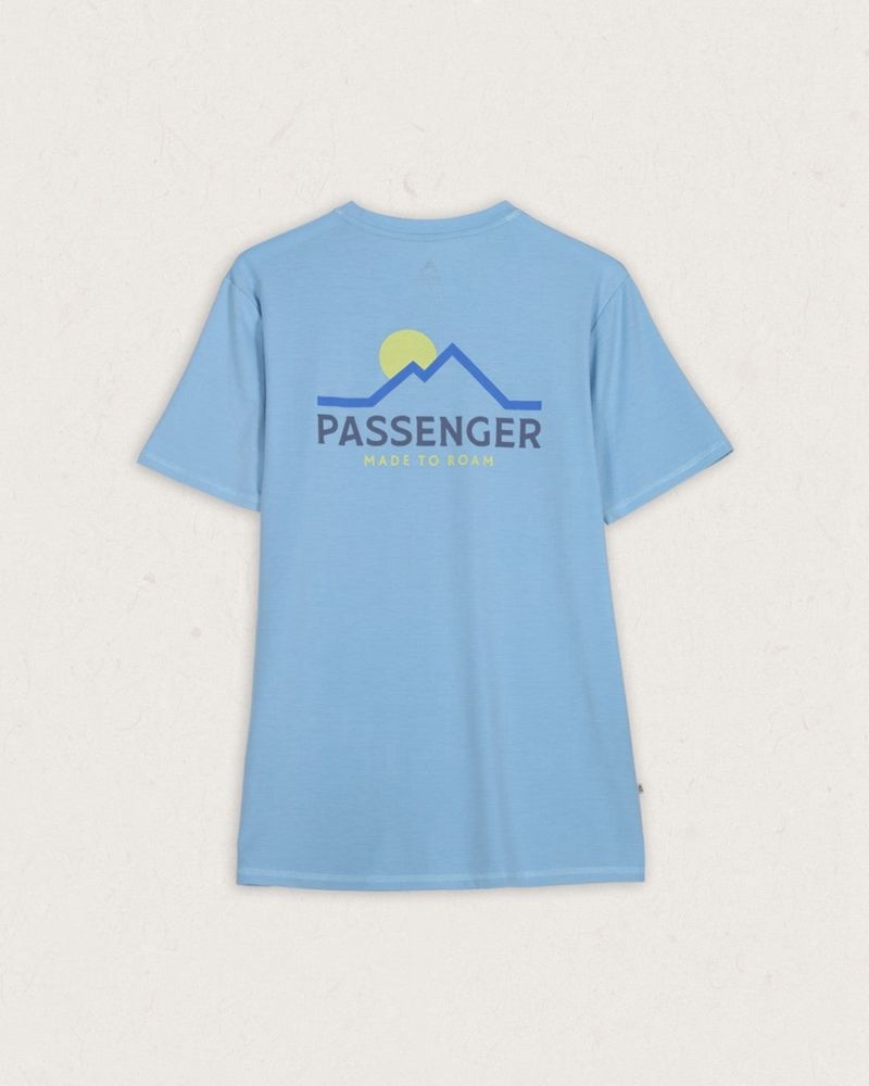 Men's Passenger Calling Active Recycled T-Shirt Sky Blue | US-BVGMRE517