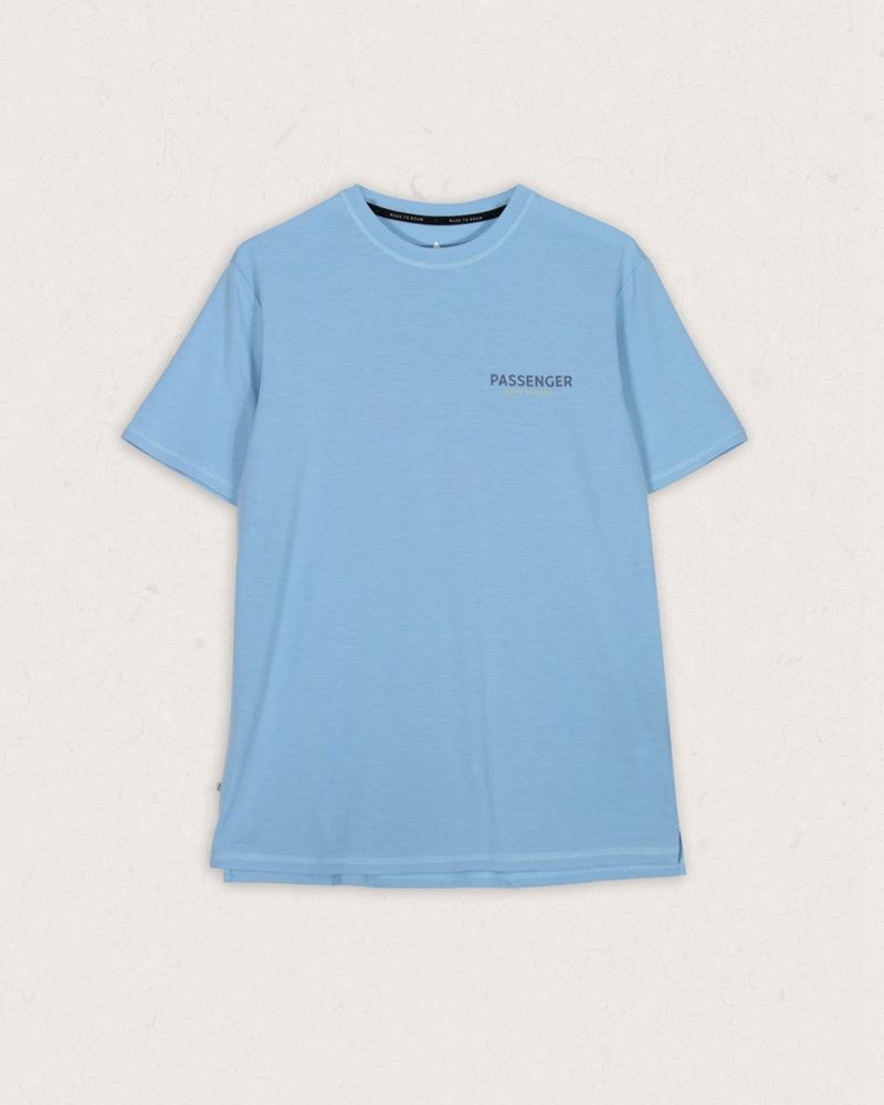 Men's Passenger Calling Active Recycled T-Shirt Sky Blue | US-BVGMRE517