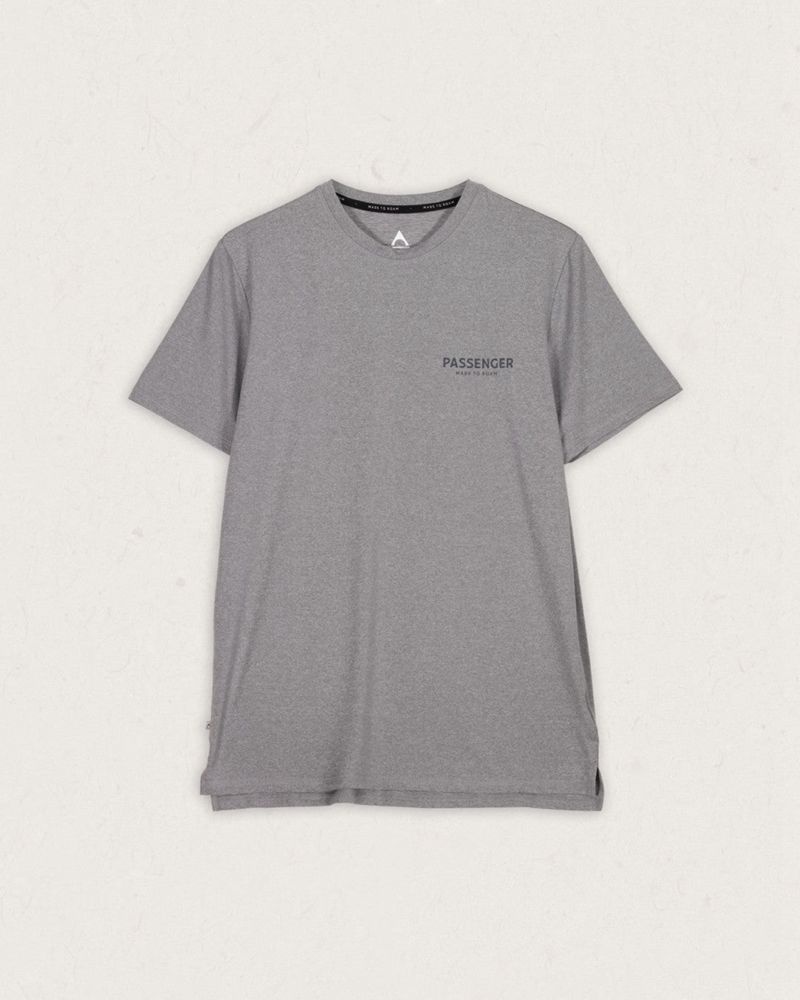 Men's Passenger Calling Active Recycled T-Shirt Grey Marl | US-XSZQRG135