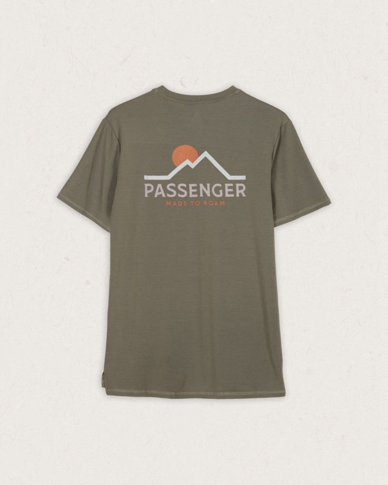 Men's Passenger Calling Active Recycled T-Shirt Dusty Olive | US-APDVQI978