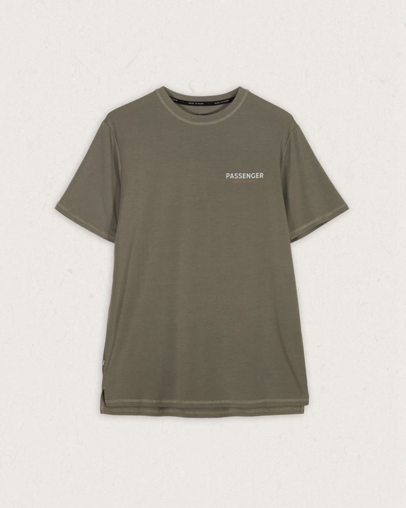 Men's Passenger Calling Active Recycled T-Shirt Dusty Olive | US-APDVQI978