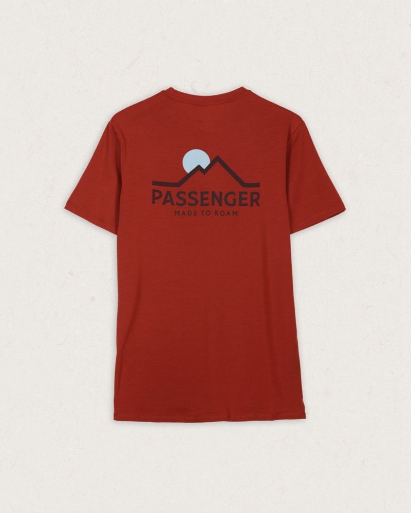 Men's Passenger Calling Active Recycled T-Shirt Burnt Red | US-UMVXGI364