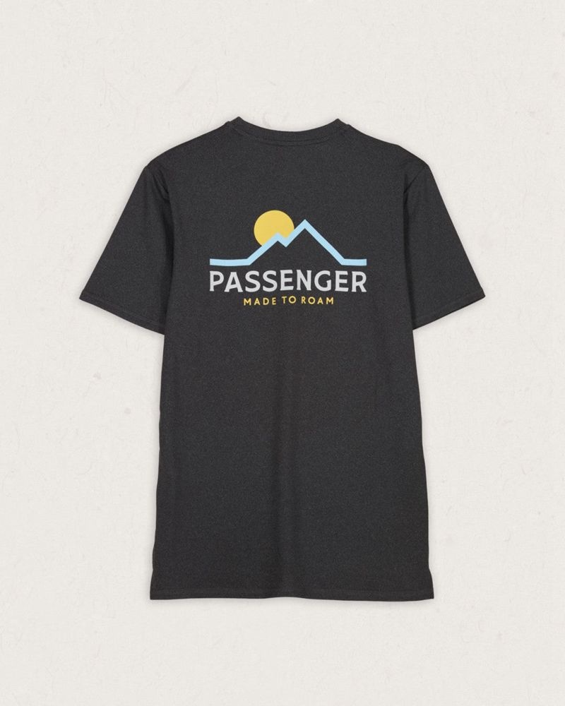 Men's Passenger Calling Active Recycled T-Shirt Black Marl | US-DFKNHO205