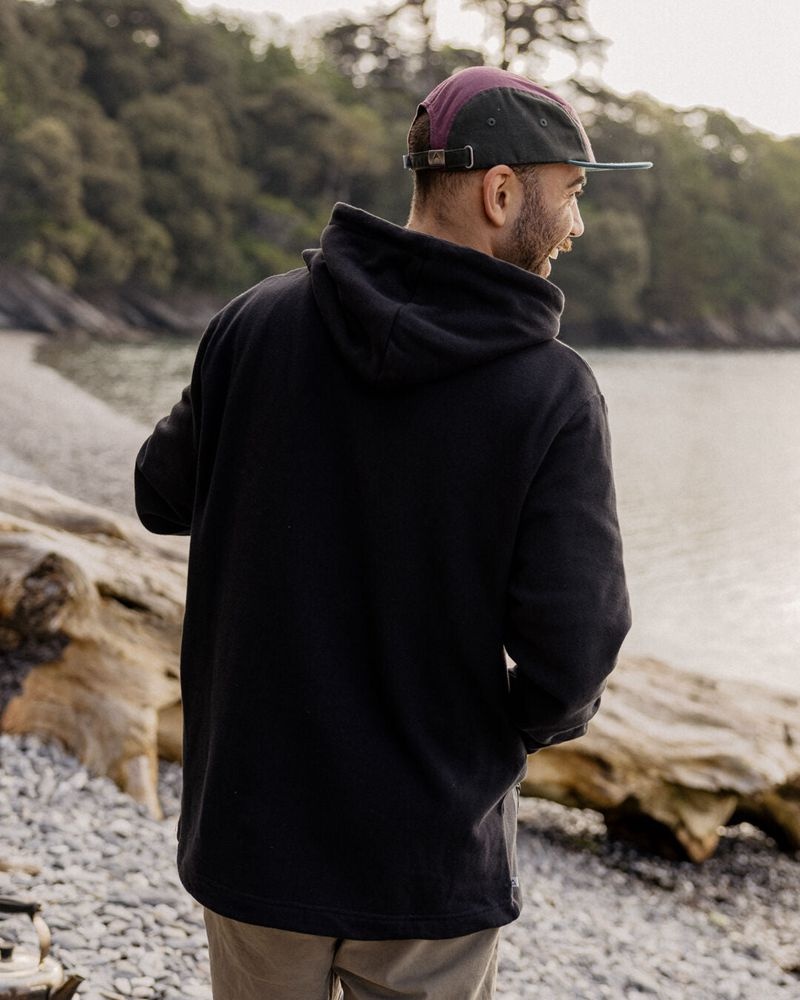 Men's Passenger Cliff Recycled Cotton Hoodie Black | US-IQJXRZ198