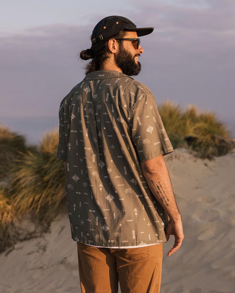 Men's Passenger Cove Organic Cotton Shirts Olive Made To Roam | US-YLHVFD673