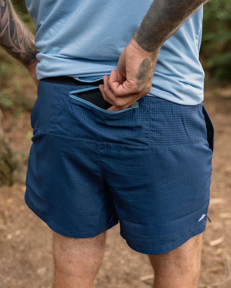 Men's Passenger Descent Trail Recycled Shorts Dark Denim | US-NPWTIM735