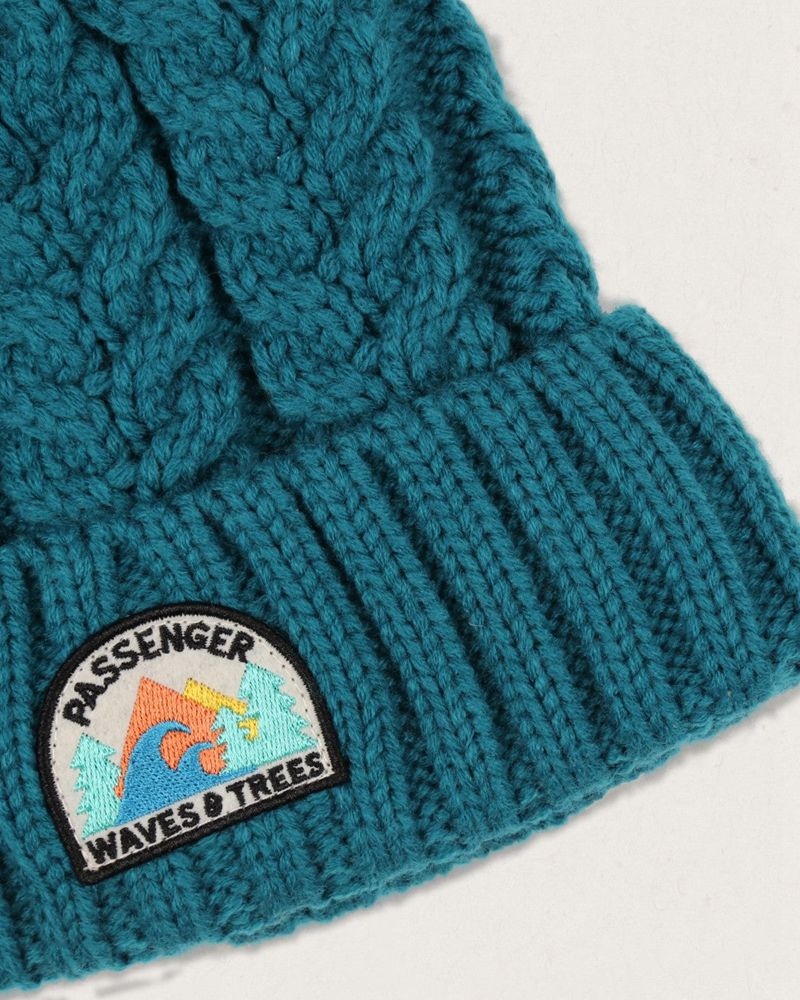 Men's Passenger Drifter Fleece Lined Recycled Bobble Hat Shaded Spruce | US-OWBKCF701