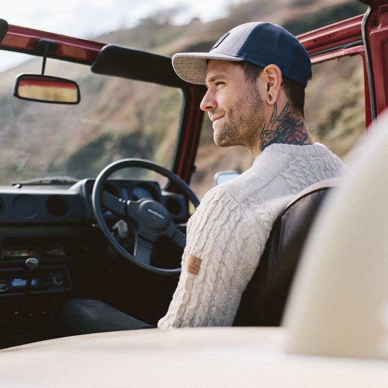 Men's Passenger Drifter Knitted Jumper Oatmeal | US-TWUOKM780