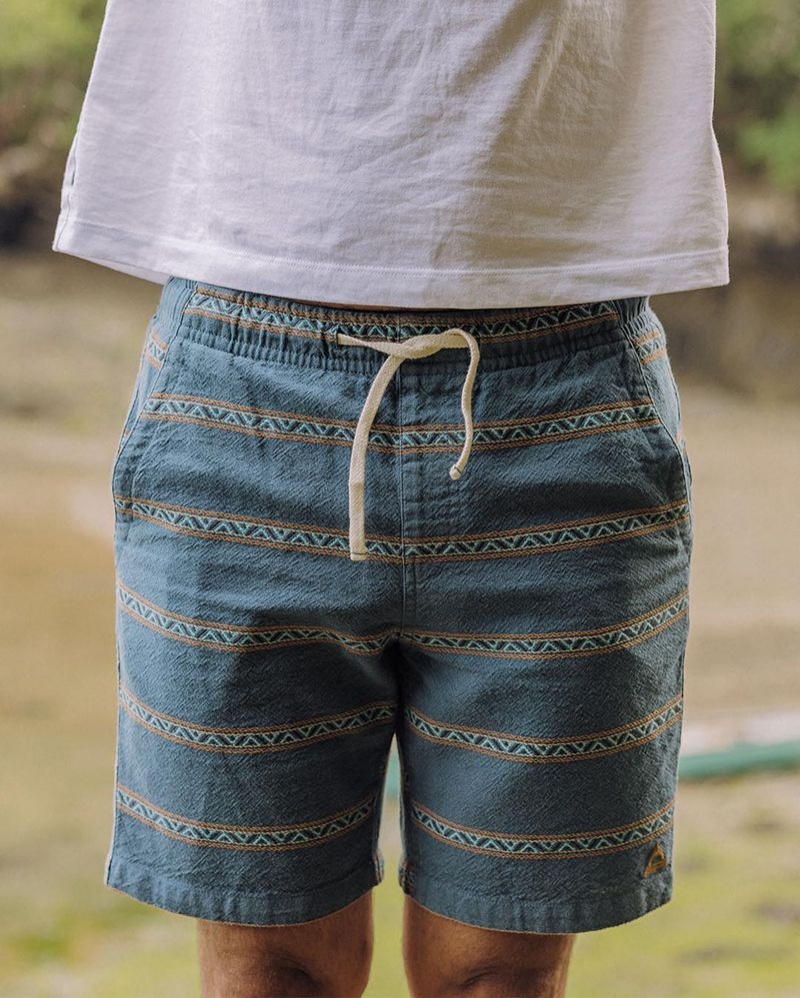 Men's Passenger Drifter Organic Cotton Jacquard Shorts Mediterranean Geo Stripe | US-IUCRMO435