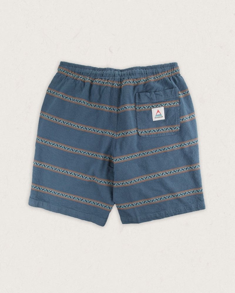 Men's Passenger Drifter Organic Cotton Jacquard Shorts Mediterranean Geo Stripe | US-IUCRMO435