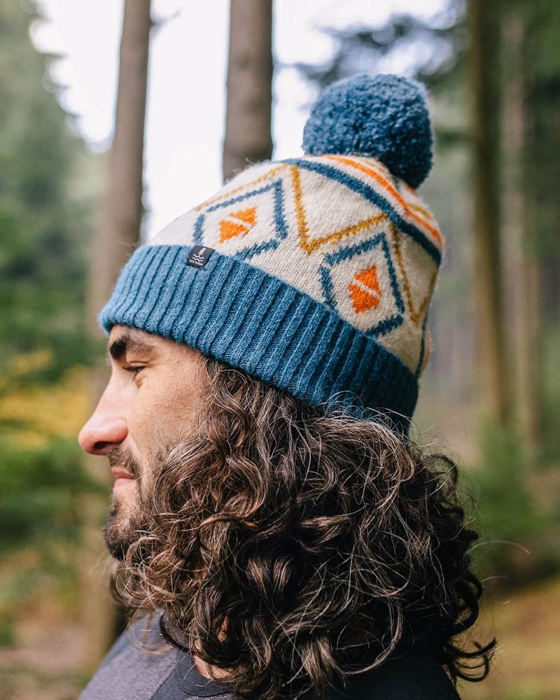 Men's Passenger Ember Recycled Bobble Hat Grey Marl | US-ELFCAO469