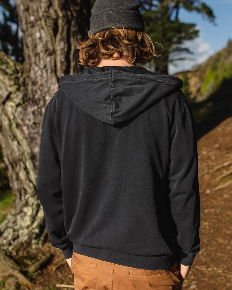 Men's Passenger Escape Full Zip Hoodie Black | US-CZUGDN206