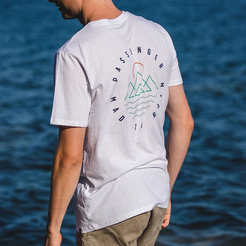 Men's Passenger Escapism Recycled Cotton T-Shirt White | US-QWCAXB650