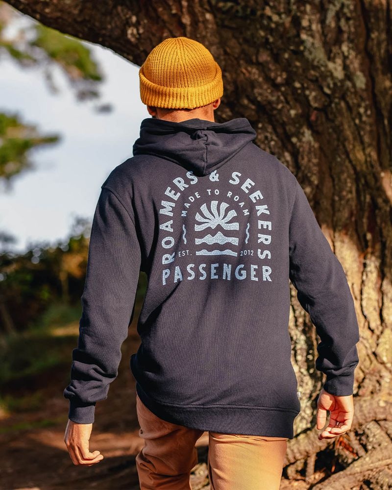 Men's Passenger Evenfall Recycled Cotton Hoodie Deep Navy | US-CYSRZB854