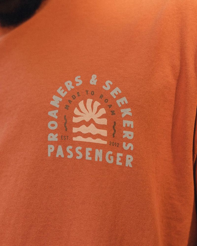 Men's Passenger Flare Recycled Cotton T-Shirt Burnt Orange | US-OAFGNL734