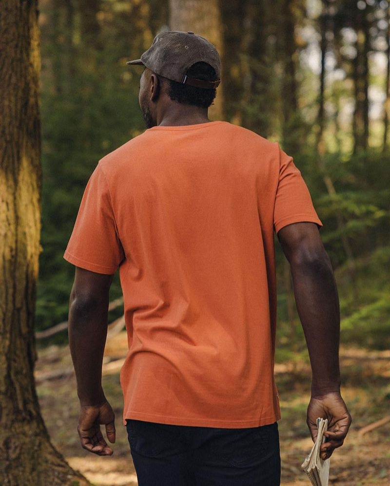 Men's Passenger Flare Recycled Cotton T-Shirt Burnt Orange | US-OAFGNL734