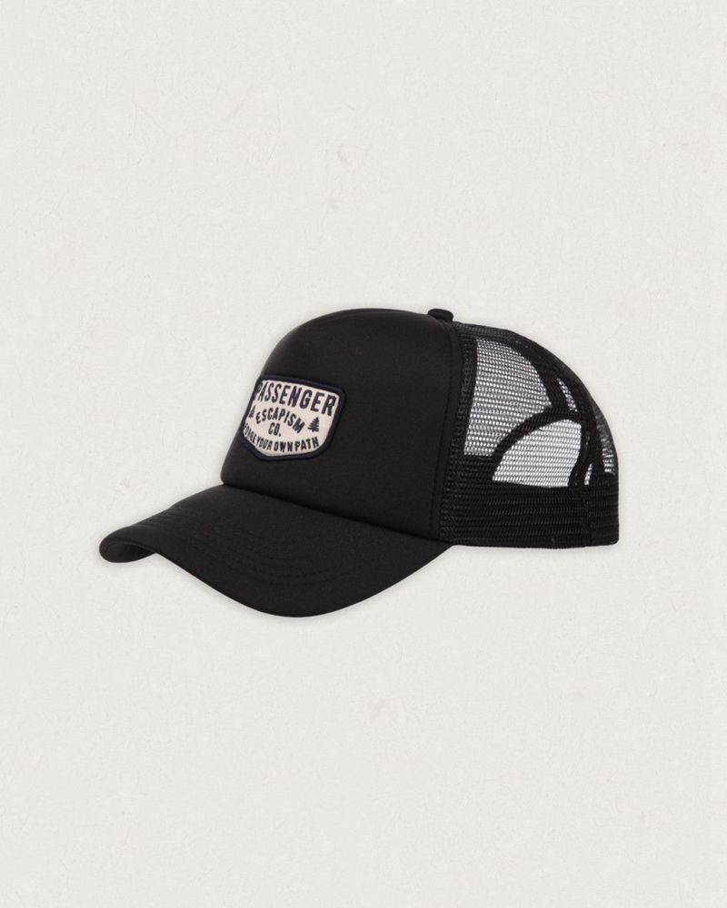 Men's Passenger Forge Snapback Trucker Cap Black | US-FUYMJC081