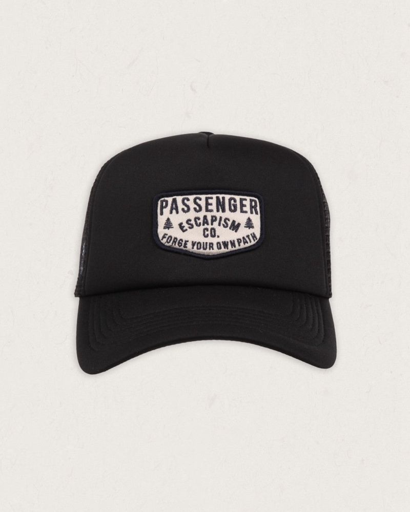 Men's Passenger Forge Snapback Trucker Cap Black | US-FUYMJC081