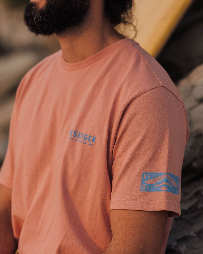 Men's Passenger Icon Recycled Cotton T-Shirt Peach | US-LWVZHQ962