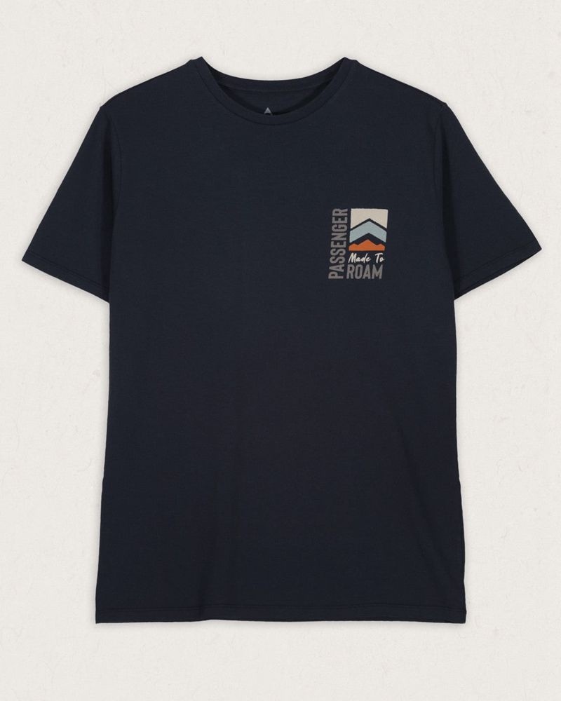 Men's Passenger Jibe Recycled Cotton T-Shirt Deep Navy | US-VYNIUA146