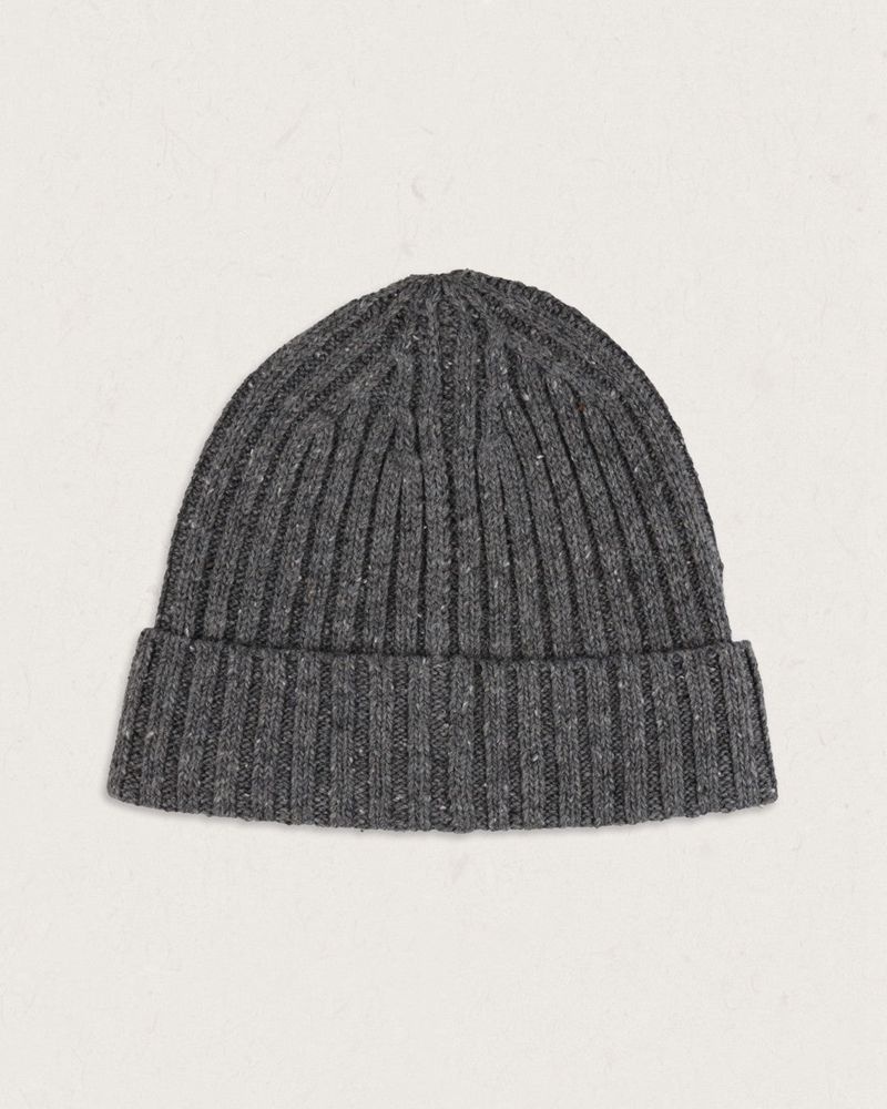 Men's Passenger Katira Rib Knit Beanie Charcoal | US-CQSYMO703