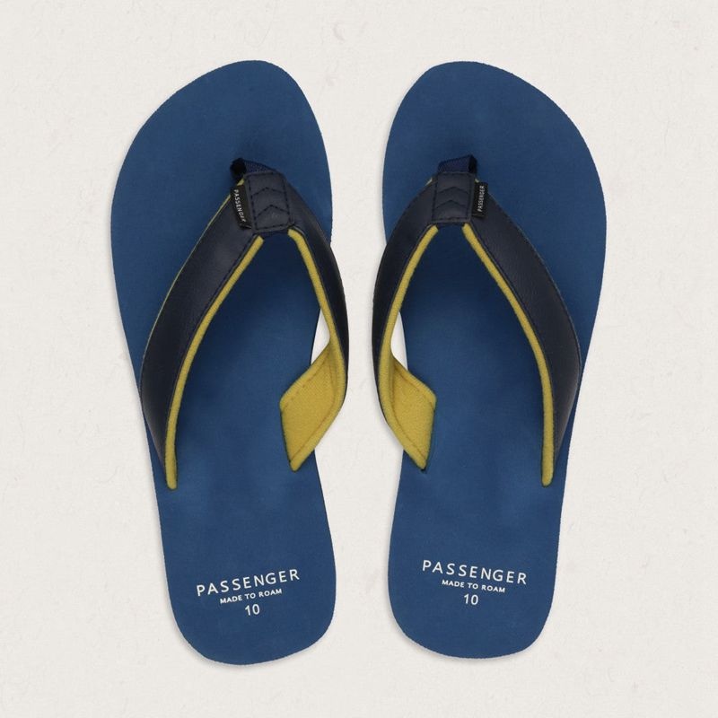 Men's Passenger Laguna Flip Flops Ash Blue | US-KFLCWH801