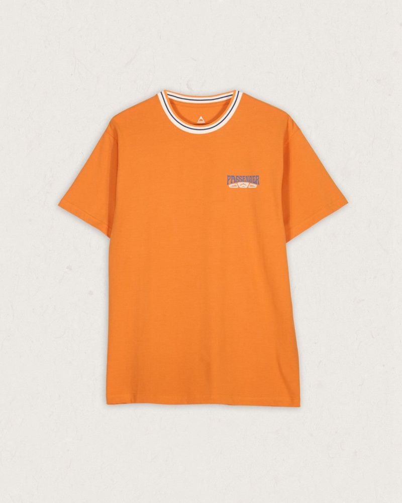 Men's Passenger Lauca Recycled Cotton Pocket T-Shirt Tangerine | US-ZXHRVU826