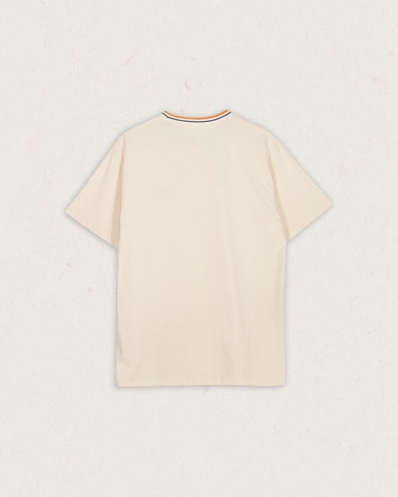 Men's Passenger Lauca Recycled Cotton Pocket T-Shirt Beige | US-CIDTGJ170