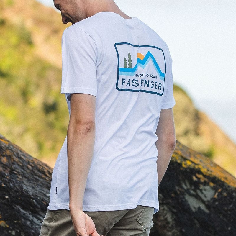 Men's Passenger Made To Roam Recycled Cotton T-Shirt White | US-QZGCJK582