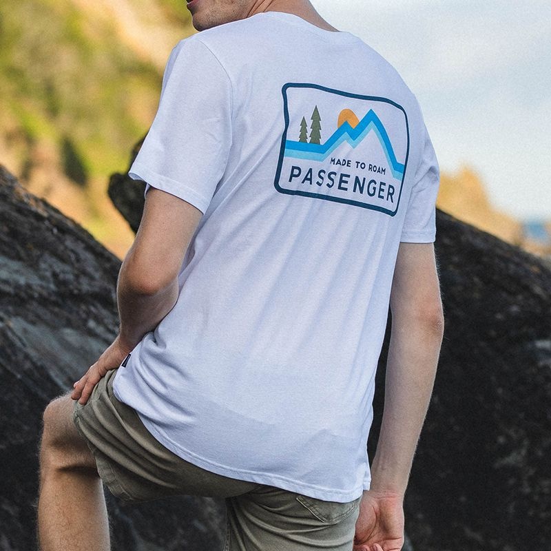 Men's Passenger Made To Roam Recycled Cotton T-Shirt White | US-QZGCJK582